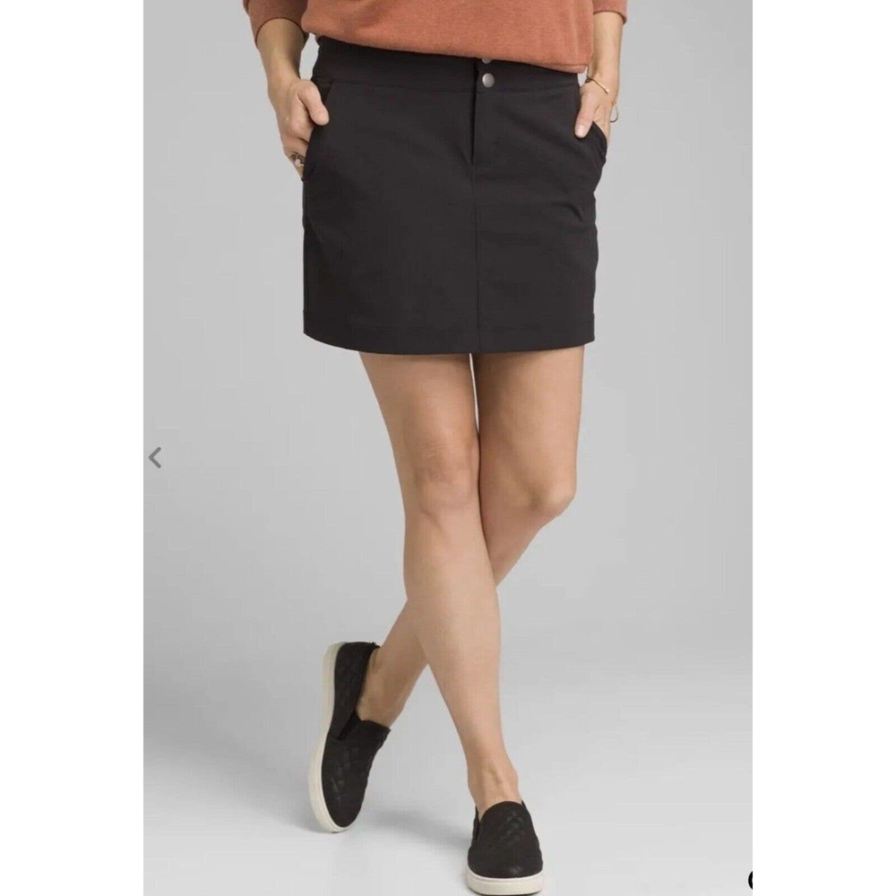 Prana Womens Size 6 Celesta Hiking Skort Black Built In Lined Shorts Athleisure